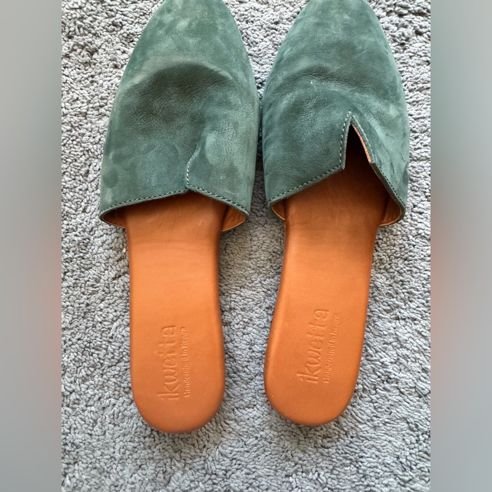 Emerald Green Women's Suede Slip-On Shoes - Made in Kenya 🇰🇪